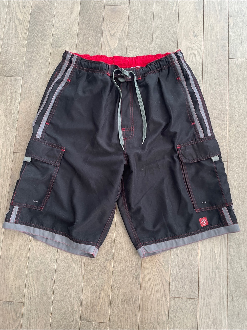 Triangle Black Cargo Swim Trunks Men's Boardshorts M